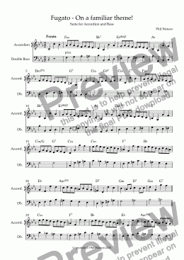 page one of Fugato - On a familiar theme! - Suite for Accordion and Double Bass