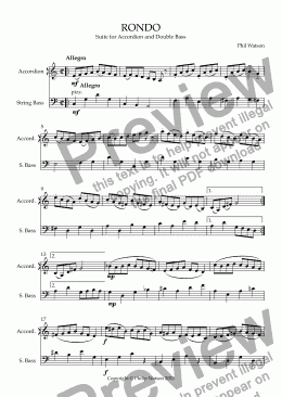 page one of RONDO  - Suite for Accordion and Double Bass