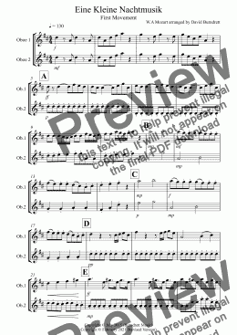 page one of Eine Kleine Nachtmusik (1st Movement) for Oboe Duet
