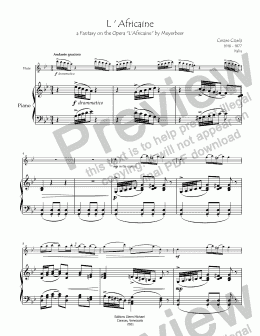 page one of Ciardi L ' Africaine fl & piano - Full Score