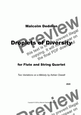 page one of Droplets of Diversity