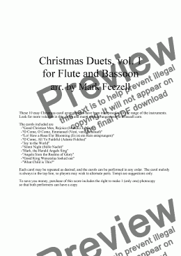 page one of Christmas Carols (Flute and Bassoon Duets), Vols. 1 and 2 together