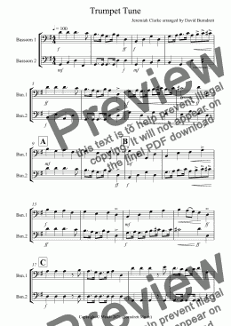 page one of Trumpet Tune for Bassoon Duet