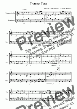 page one of Trumpet Tune for Trumpet and Trombone