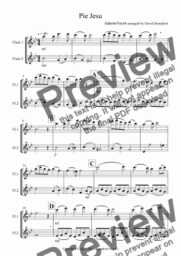 page one of Pie Jesu (from Requiem) for Flute Duet