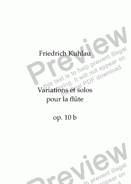 page one of Kuhlau, Variations et solos pour la flûte op. 10 b