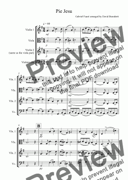 page one of Pie Jesu (from Requiem) for String Trio