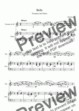 page one of Belle - Trumpet Solo