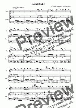 page one of Handel Rocks! for Flute and Piano