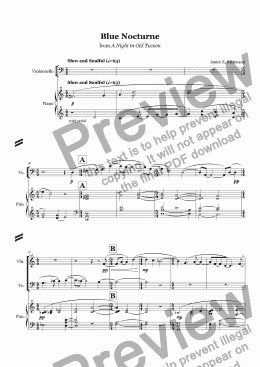 page one of Blue Nocturne (violin, cello, piano)