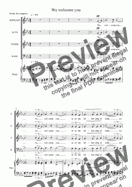 page one of Brooks-Davies: We welcome you: A Baptism anthem for SATB choir and keyboard