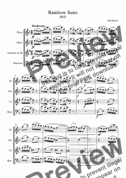 page one of Rainbow Suite - Wind Quartet