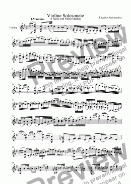 page one of Solosonate für Violine