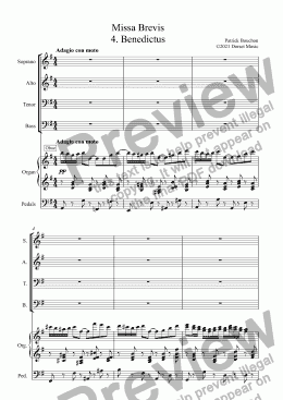 page one of Missa Brevis 4. Benedictus for S.A.T.B. Choir and Organ