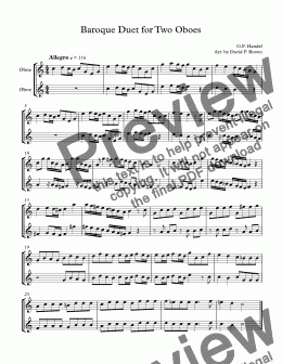 page one of Baroque Duet for Two Oboes