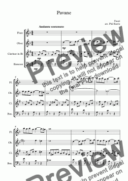 page one of Pavane - Wind Quartet