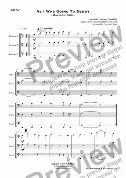 page one of As I Was Going To Derby - Bassoon Trio