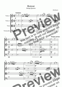 page one of Retreat - String Quartet