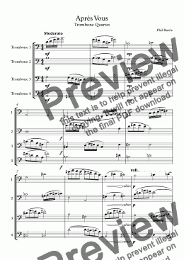 page one of Après Vous - Trombone Quartet
