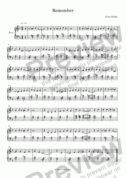 page one of Remember (Piano Solo)