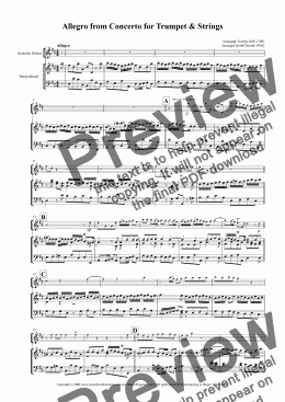 page one of Allegro from Concerto for Trumpet in D  for Guitar & Harpsichord