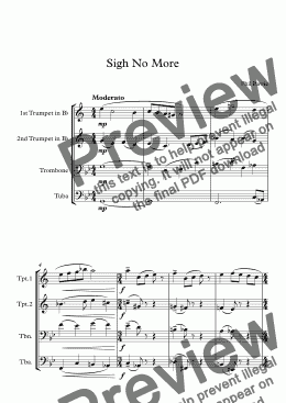 page one of Sigh No More - Brass Quartet