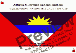 page one of Antigua & Barbuda National Anthem “Fair Antigua, We Salute Thee” for String Orchestra (MFAO World National Anthem Series)