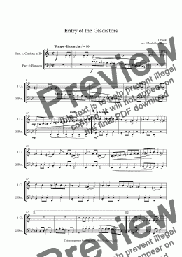 page one of Entry of the Gladiators (Clarinet & Bassoon Duet)