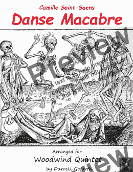 page one of Danse Macabre for Woodwind Quintet - Score and parts