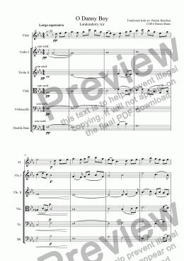 page one of O Danny Boy (Londonderry Air) for Flute and Strings