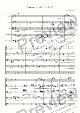 page one of "Fantasia on Ae Fond Kiss"