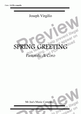 page one of Spring Greeting