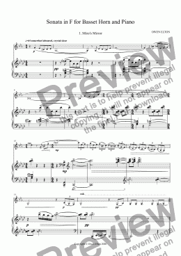 page one of Sonata in F for Basset Horn and Piano