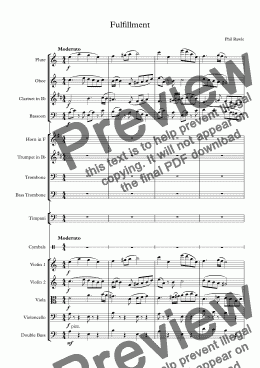 page one of Fulfillment - for small orchestra