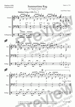 page one of Summertime Rag (GP/Score & Parts)
