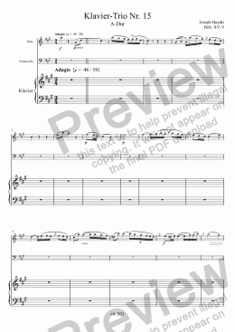 page one of Haydn, Klavier-Trio Nr. 15 A-Dur Hob. XV: 9 – Flöte (anstelle Violine)