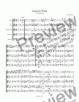 page one of Sonata for Winds