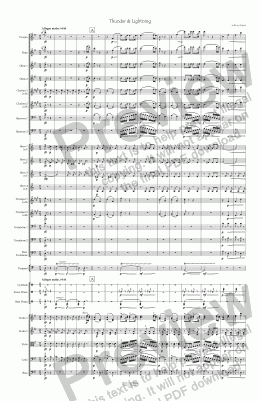 page one of Thunder & Lightning Polka for Orchestra