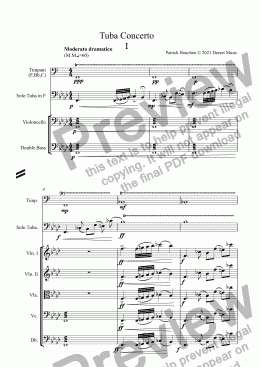 page one of Tuba Concerto 1st movement