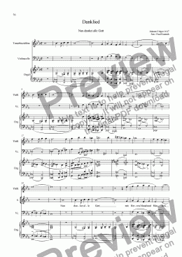 page one of Mass For Recorder, S, A, Bar, Organ and Cello: 8. Nun danket alle Gott