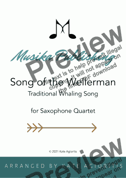 page one of Song of the Wellerman - Saxophone Quartet