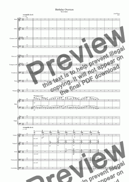 page one of Birthday Overture for Orchestra