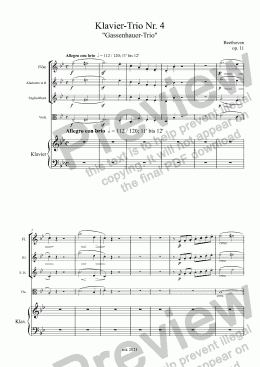 page one of Beethoven, Klavier-Trio op. 11 "Gassenhauer-Trio" – Flöte (anstelle Violine)
