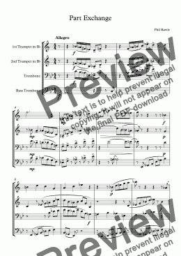 page one of Part Exchange - Brass Quartet