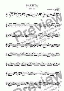 page one of Partita BWV 1013 for Solo Trumpet