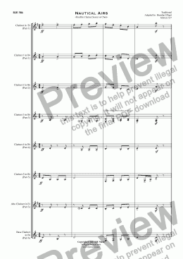 page one of Nautical Airs - Flexible Clarinet Sextet or Choir