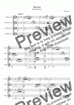 page one of Retreat - Horn Quartet