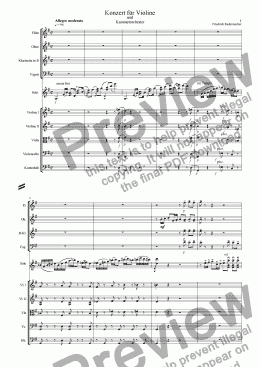 page one of Konzert f�r Violine und Kammerorchester