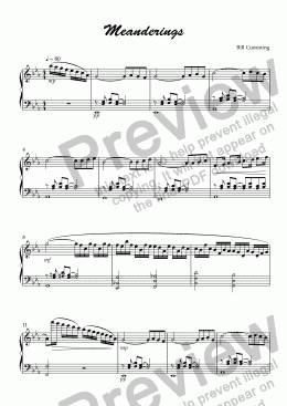 page one of "Meanderings" for piano solo
