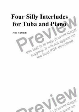 page one of 4 Silly Pieces for Tuba and Piano